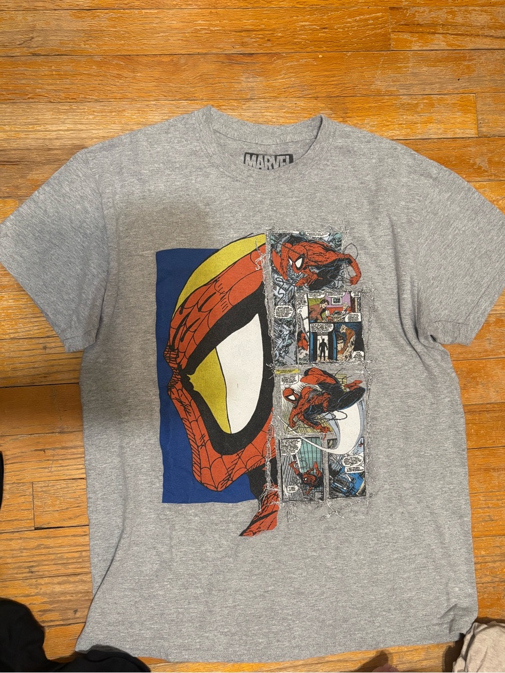 Marvel Spider-Man Comic Panel Tee - Gray, Red, Blue, Yellow